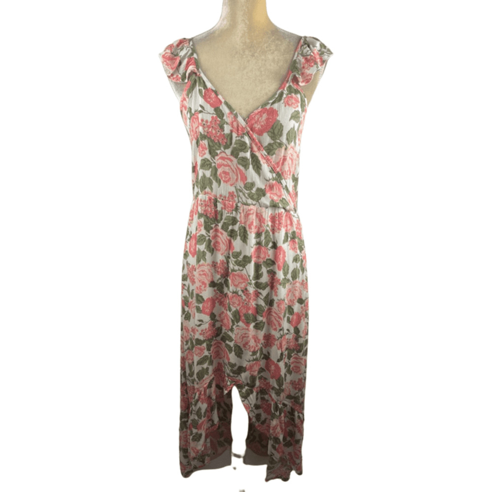 Hot Kiss women's pink multi floral high low dress size XL